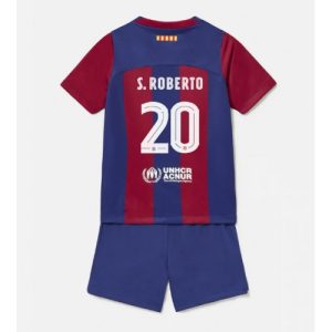 Barcelona Fotballdrakt Sergi Roberto #20 Hjemmedrakt Barn 2023-24 Kortermet (+ Korte bukser)