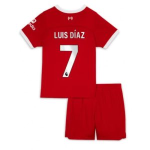 Liverpool Fotballdrakt Barn Luis Diaz #7 Hjemmedrakt 2023-24 Kortermet (+ Korte bukser)