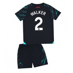 Manchester City Fotballdrakt Barn Kyle Walker #2 Tredjedrakt 2023-24 Kortermet (+ Korte bukser)