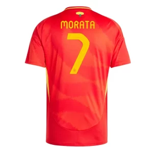 Fotballdrakt Herre Spania Hjemmedrakt EM 2024 med trykk Morata 7