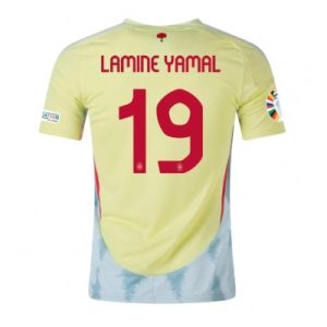 Billig Fotballdrakt Herre Spania Bortedrakt EM 2024 gul Kortermet Lamine Yamal 19