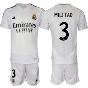 Billige Fotballdrakter Real Madrid Hjemmedrakt 2024-2025 Eder Militao 3