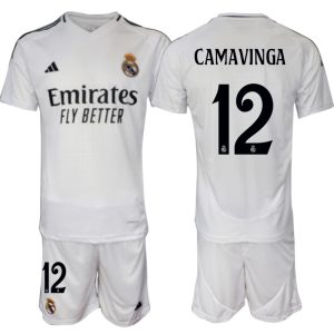 Billige Fotballdrakter Real Madrid Hjemmedrakt 2024-2025 Eduardo Camavinga 12