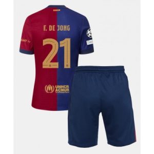 Kjøp Fotballdrakt Barcelona Barn Hjemmedrakt 2024-25 trykk Frenkie de Jong 21