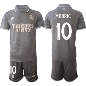 Real Madrid Tredjedrakt 2024-2025 grå Fotballdrakt med navn Luka Modric 10