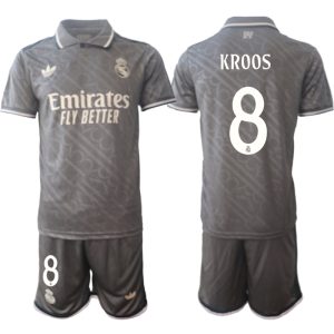 Real Madrid Tredjedrakt 2024-2025 grå Fotballdrakt med navn Toni Kroos 8