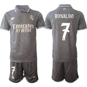 Real Madrid Tredjedrakt 2024-2025 grå Fotballdrakt med trykk Cristiano Ronaldo 7