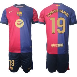 Billige Fotballdrakter Barcelona Hjemmedraktsett 2024-25 Lamine Yamal 19