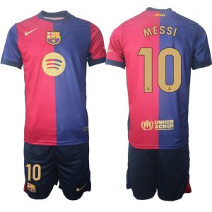 Tilbud fotballdrakter Barcelona Hjemmedraktsett 2024-25 Lionel Messi 10