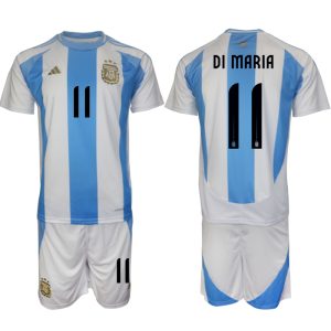 Argentina Hjemmedraktsett Copa América 2024 Fotballdrakt med navn Angel Di Maria 11