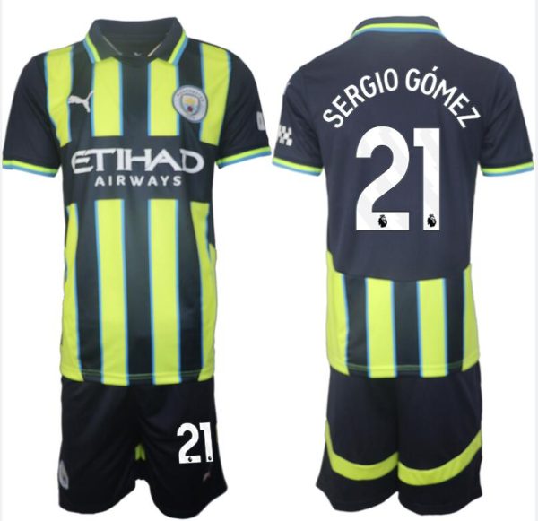 Autentiske Fotballdrakter Manchester City Bortedraktsett 2024-25 GERGIO GOMEZ 21