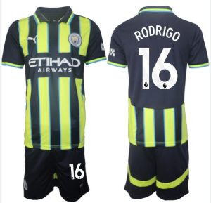 Billige Fotballdrakter Manchester City Bortedraktsett 2024-25 Rodrigo 16