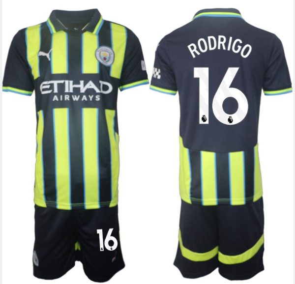 Billige Fotballdrakter Manchester City Bortedraktsett 2024-25 Rodrigo 16