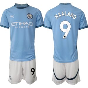 Billige Fotballtrøyer Manchester City Hjemmedraktsett 2024-25 Erling Haaland 9