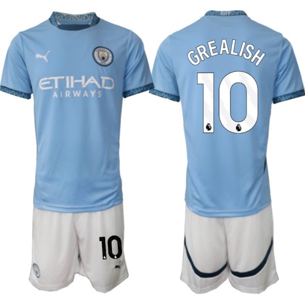 Billige Fotballtrøyer Manchester City Hjemmedraktsett 2024-25 Jack Grealish 10