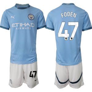 Manchester City Hjemmedraktsett 2024-25 fotballtrøyer med trykk Phil Foden 47