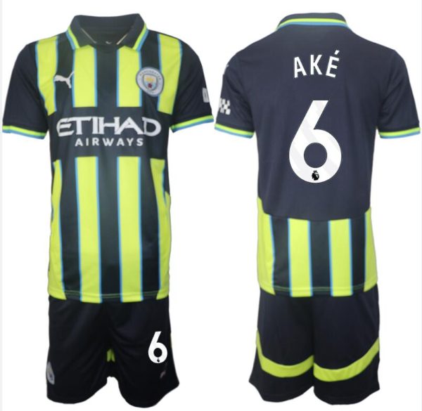 Nye Fotballdrakter Norge Manchester City Bortedraktsett 2024-25 Nathan Ake 6