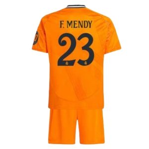 Real Madrid Bortedraktsett 2024-2025 oransje Fotballdrakt Barn Ferland Mendy 23