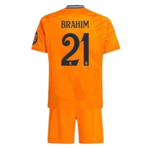 Real Madrid drakt barn Bortedraktsett 2024-2025 oransje Brahim Díaz 21