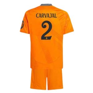 Real Madrid drakt barn Bortedraktsett 2024-2025 oransje Daniel Carvajal 2