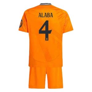 Real Madrid drakt barn Bortedraktsett 2024-2025 oransje David Alaba 4