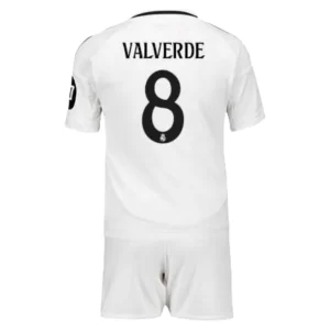 Real Madrid Hjemmedrakt 2024-25 hvit med Bukse Federico Valverde 8