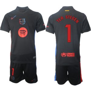 FC Barcelona Bortedraktsett 2024-2025 svart Fotballdrakt for menn Marc-Andre ter Stegen 1