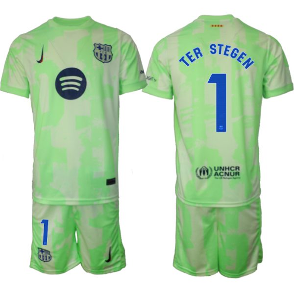 Fotballtrøye FC Barcelona Tredjedraktsett 2024-25 grønn Marc-Andre ter Stegen 1