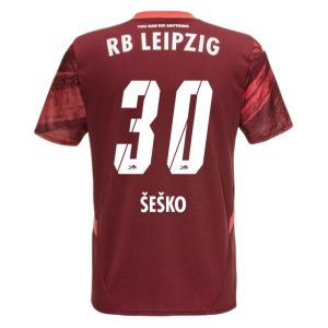 Billige RB Leipzig Bortedrakt 2024-25 rød Kortermet fotballdrakt med navn Benjamin Sesko 30