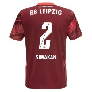 Billige RB Leipzig Bortedrakt 2024-25 rød Kortermet fotballdrakt med navn Mohamed Simakan 2