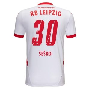 RB Leipzig Hjemmedrakt 2024-25 hvit Kortermet fotballdrakt med trykk Benjamin Sesko 30