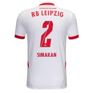 RB Leipzig Hjemmedrakt 2024-25 hvit Kortermet fotballdrakt med trykk Mohamed Simakan 2